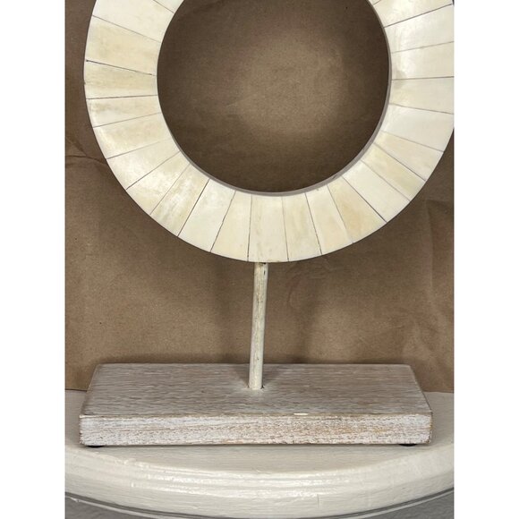 Ring Geometric Sculpture With White Wood Base - Picture 3 of 6